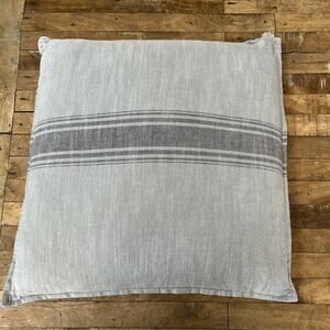 Envogue Campbell Gray Striped Cotton Throw Pillow 20 x 20 in 100% Duck Feathers